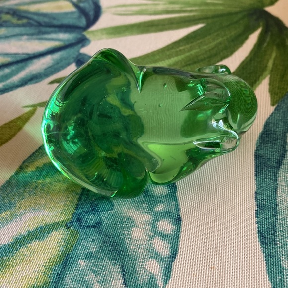 Blown Glass Green Frog Paperweight Glass Art Sculpture Nature - Picture 13 of 13